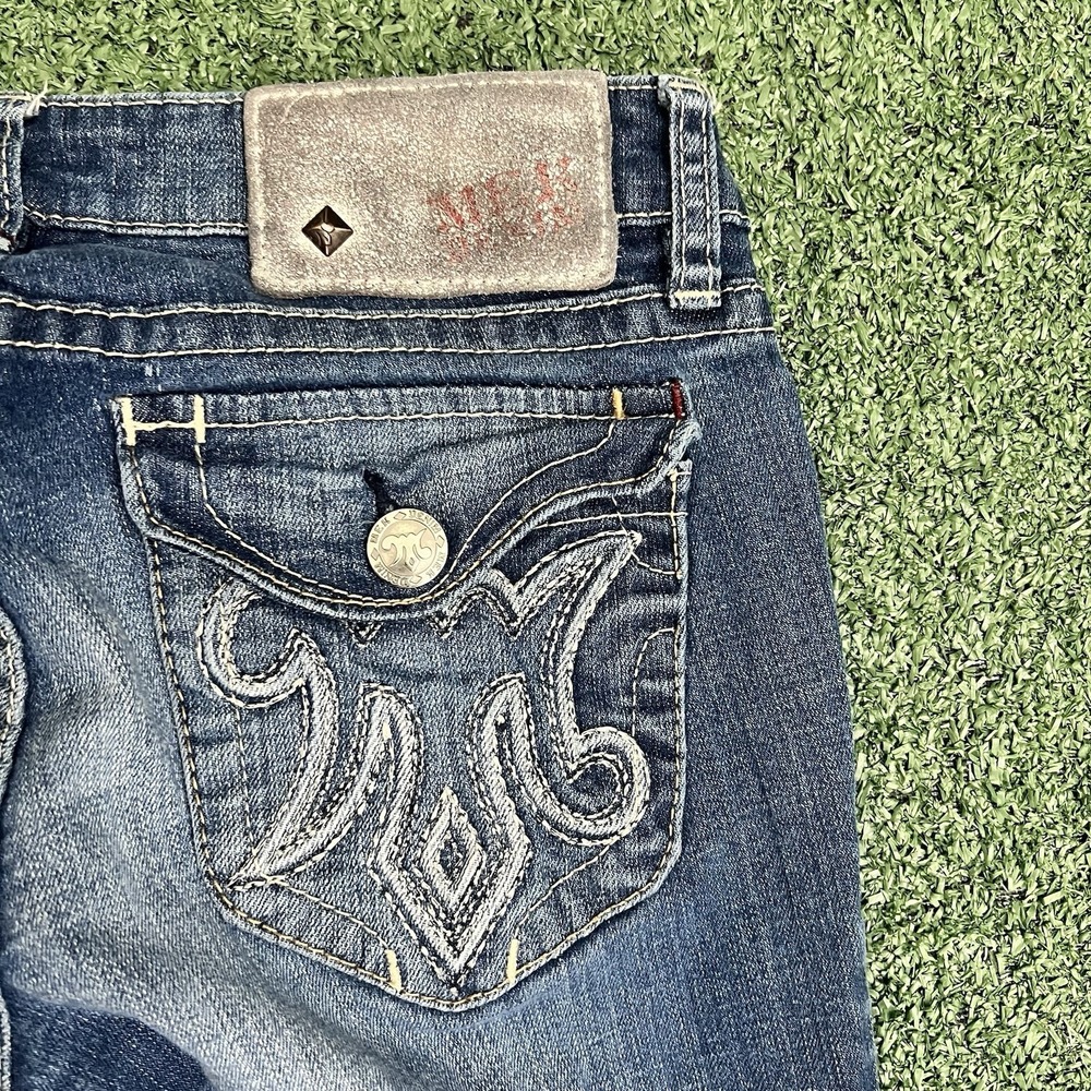 Mek Denim Jeans Womens 27x34 Oaxaca Bootcut Medium Wash Embroidered Rear Pockets